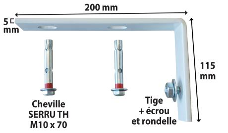 Console pour chauffe-eau mural plat - pose horizontale