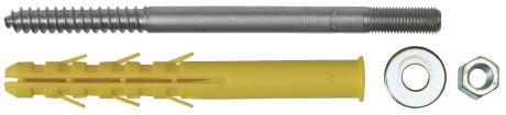 Cheville chauffe-eau - vis double filet
