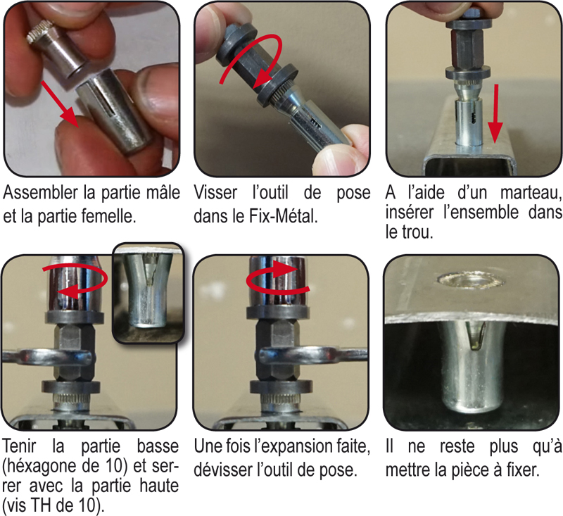 Fixations métalisées pour pose sans perçage