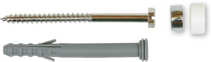 Fixation WC et bidet cheville longue + double capuchon