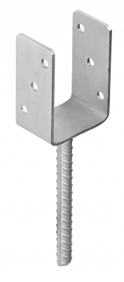 Pied de poteau en U à ancrer