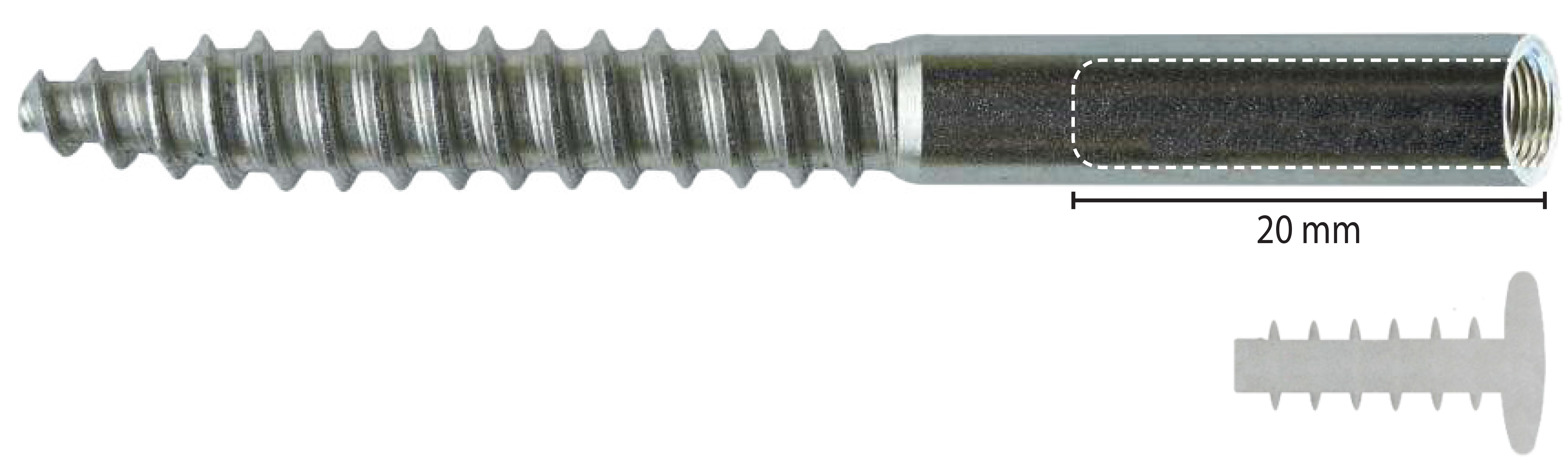 A4 stainless steel female double-threaded screw for resin