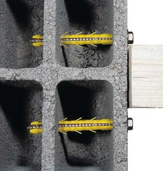 CHEVILLE SABOT DE CHARPENTE vue en coupe