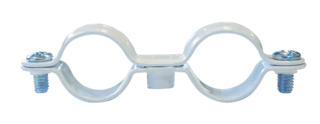 White double sanitary pipe clamp