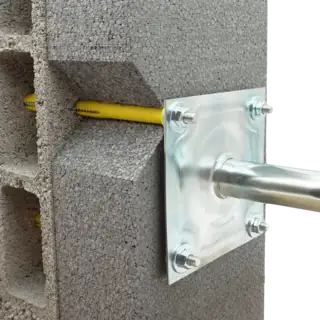Fixation parabole ISO - vue en coupe