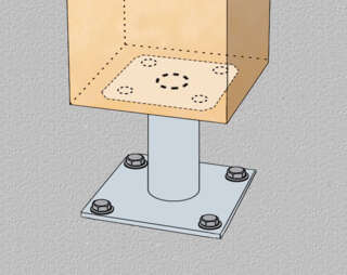 Pied de poteau fixe CE