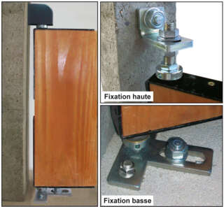 Pivot hinge for wooden gate with step; to be anchored