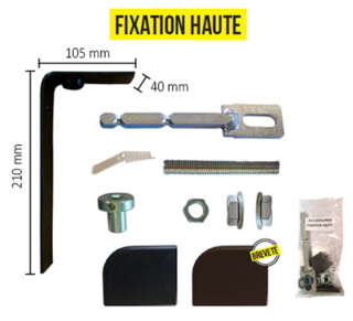 Pivot de portail à la résine pour portail bois sans seuil - Fixation Haute