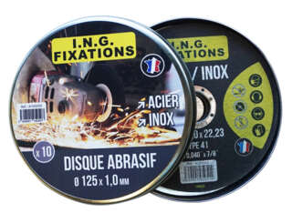 Disque abrasif acier et Inox boite de 10