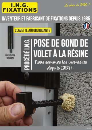 Procédé I.N.G. - Pose de gonds de volets à la résine