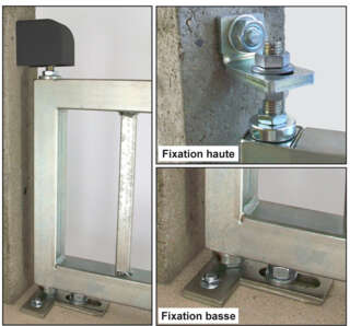 Pivot hinge for steel gate with step; to be anchored