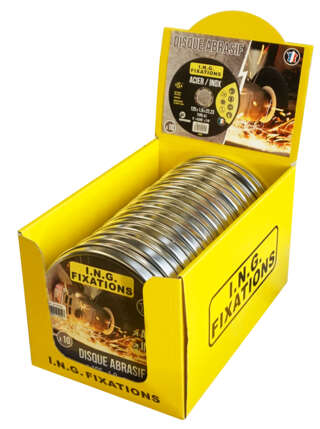 Disque abrasif acier et Inox minibox de 10-boites