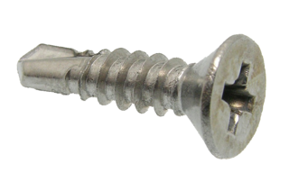Steel self-tapping screw with countersunk head