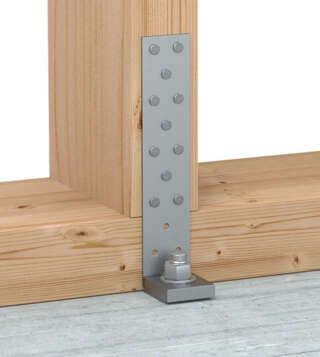 Équerre pour montant d'ossature en situation