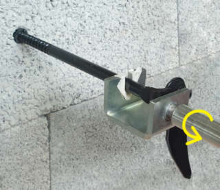 Manivelle pour arrêt de volet en situation