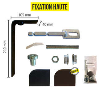Pivot de portail à la résine pour portail bois avec seuil - Fixation Haute