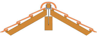 Clou de faîtage en situation