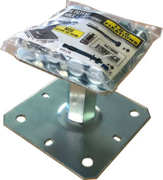 Pied de poteau réglable M20 + fixations