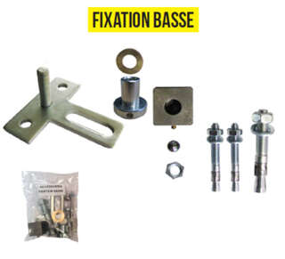 Pivot de portail à cheviller pour portail acier avec seuil - 3 trous - Fixation Basse
