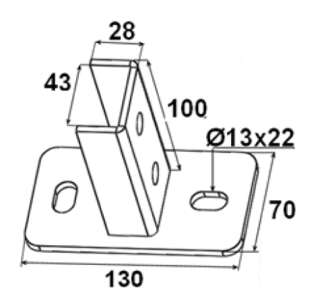 PIED PROFIL ACIER LÉGER schéma technique
