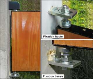 Pivot hinge for wooden gate without step; to be anchored with resin