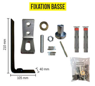Pivot de portail à cheviller pour portail bois sans seuil - Fixation Basse