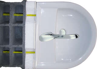 CHEVILLE LAVABO vue en coupe