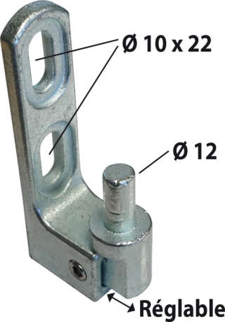 Pivot de portail pvc cotes