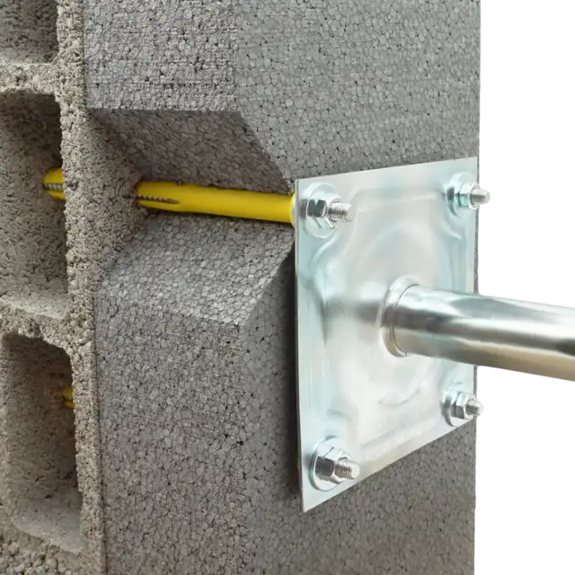 Fixation parabole ISO - vue en coupe
