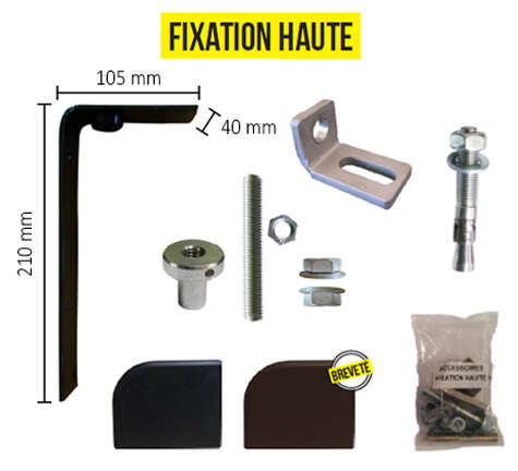Pivot de portail à cheviller pour portail bois avec seuil - Fixation Haute