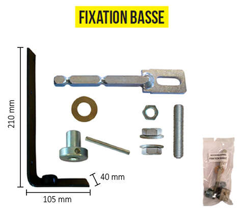 Pivot de portail à la résine pour portail bois sans seuil - Fixation Basse