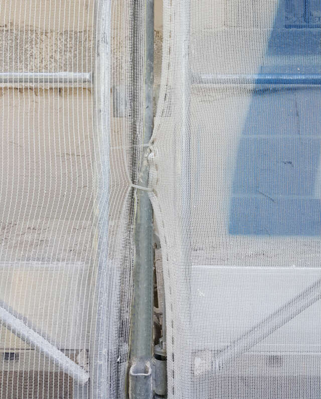 Collier pour filet de protection de façade en situation