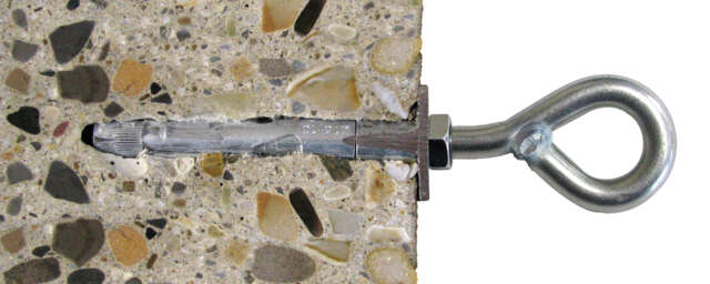 CHEVILLE ANNEAU ÉCHAFAUDAGE BÉTON vue en coupe