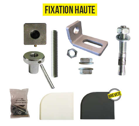 Pivot de portail à cheviller pour portail acier avec seuil - 1 trou - Fixation Haute