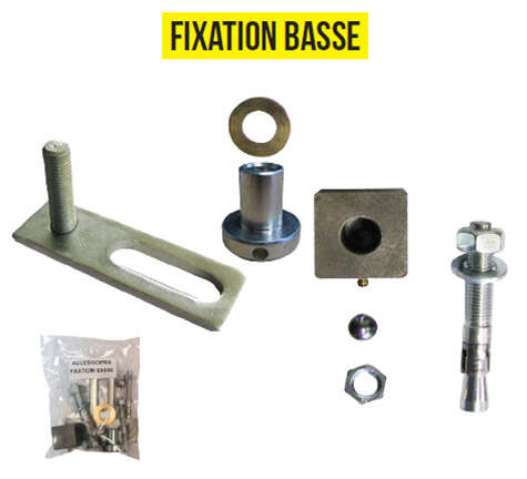Pivot de portail à cheviller pour portail acier avec seuil - 1 trou - Fixation Basse