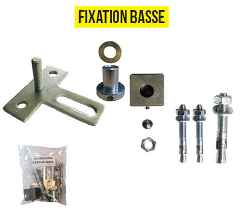 Pivot de portail à cheviller pour portail acier avec seuil - 3 trous - Fixation Basse