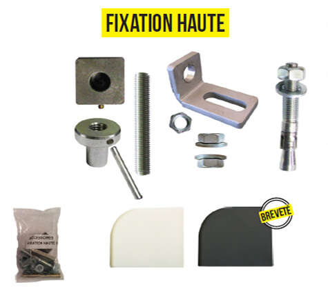 Pivot de portail à cheviller pour portail acier avec seuil - 3 trous - Fixation Haute