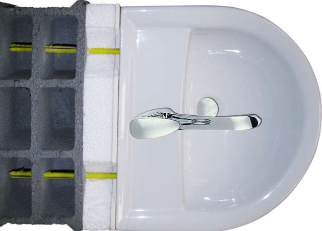 CHEVILLE LAVABO vue en coupe