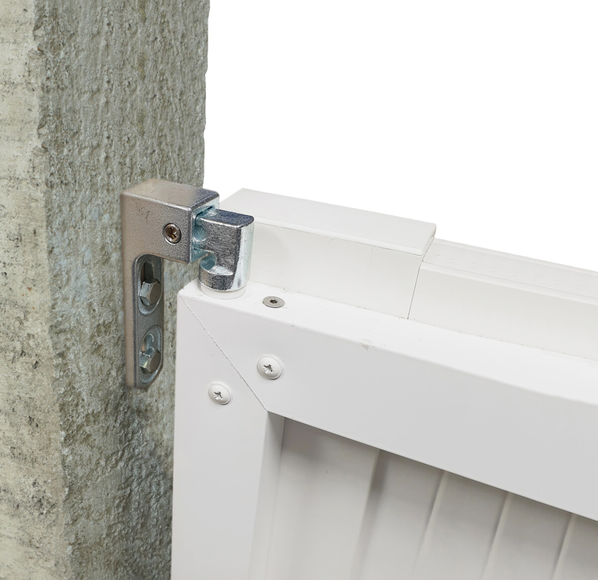 Pivot hinge for PVC gate; to be anchored