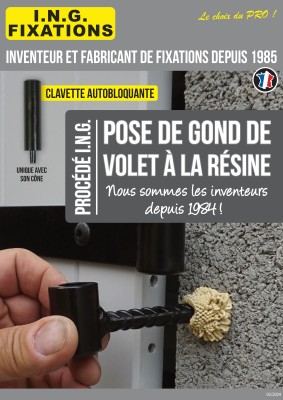 Procédé I.N.G. - Pose de gonds de volets à la résine